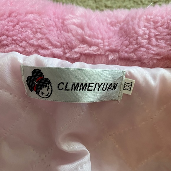 Shady Lady Light Pink Teddy Midi Coat - Picture 6 of 11